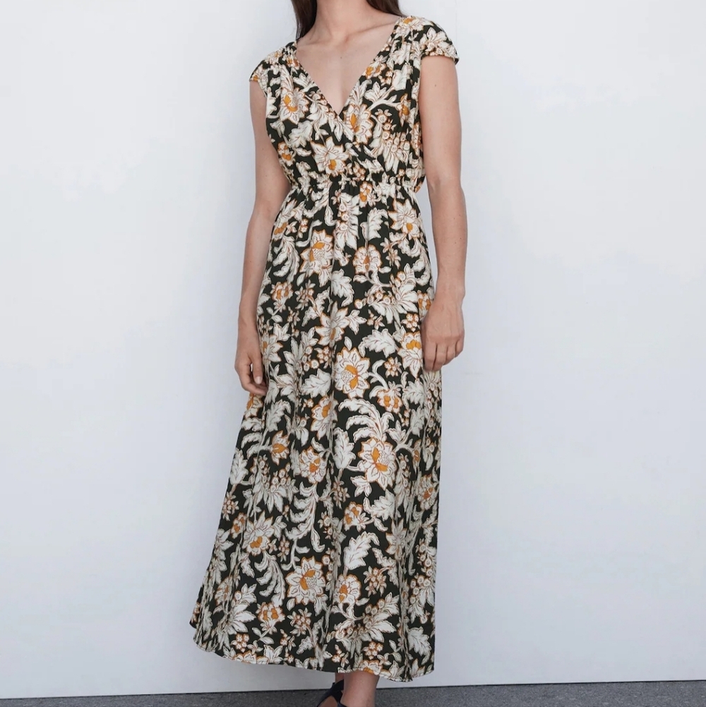 Mango Black Floral Maxi Dress